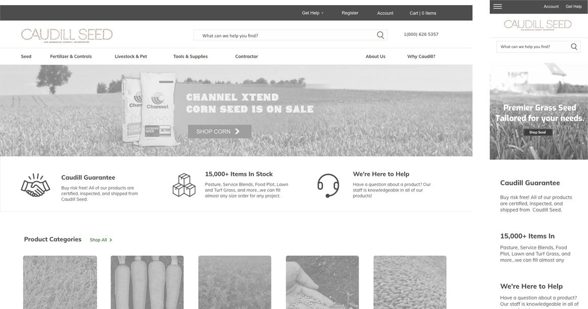 Caudill Seed Homepage Wireframe